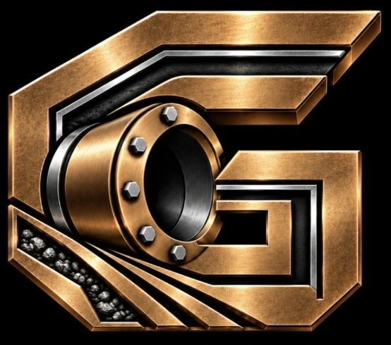 Gallego Underground & Civil bronze G and pipe logo